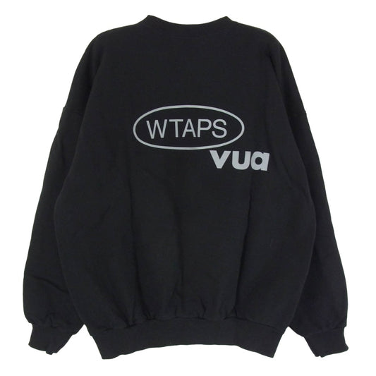 WTAPS ダブルタップス PRTC Sweater Cotton Urban Territory フロント バック ロゴ 長袖 スウェット トレーナー ブラック系 x02【中古】