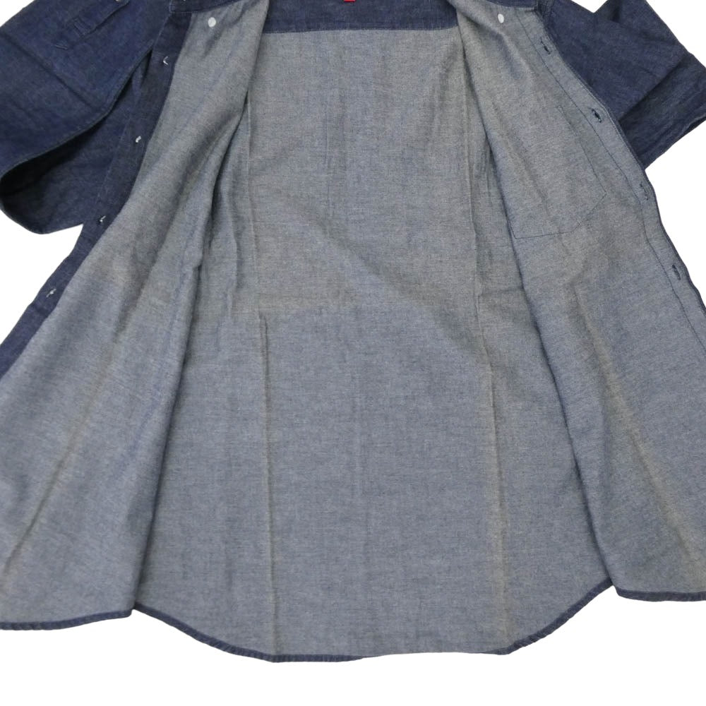 Supreme シュプリーム 12SS Denim L/S Shirt Dark Blue デニム ロング スリーブ ボタンダウン 長袖 シャツ インディゴブルー系 M【中古】
