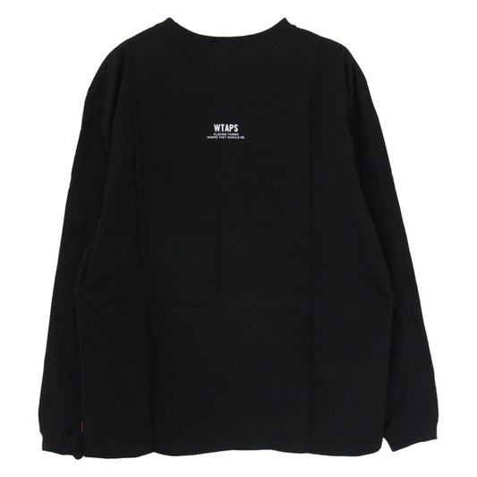 WTAPS ダブルタップス 15AW 152ATDT-LT01S SPOT SCREEN GPS LS スポット スクリーン ジーピーエス プリント ロングスリーブ 長袖 Tシャツ カットソー ブラック系 2【極上美品】【中古】