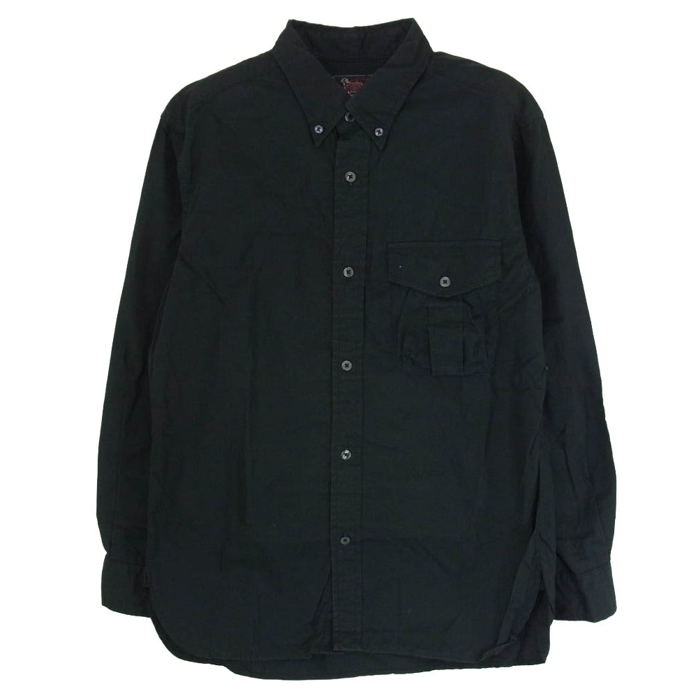 WOOLRICH ウールリッチ USA製 ボタンダウン 長袖 シャツ ブラック系 M 