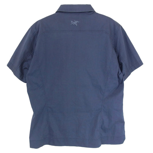 ARC'TERYX アークテリクス 19496 企業ロゴ刺繍 スナップボタン 半袖 シャツ ネイビー系 M【中古】
