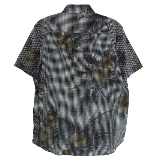 Yohji Yamamoto ヨウジヤマモト s'yte サイト UU-B23-068 フラワーギンガムチェック 半袖シャツ ブラック系 M【中古】