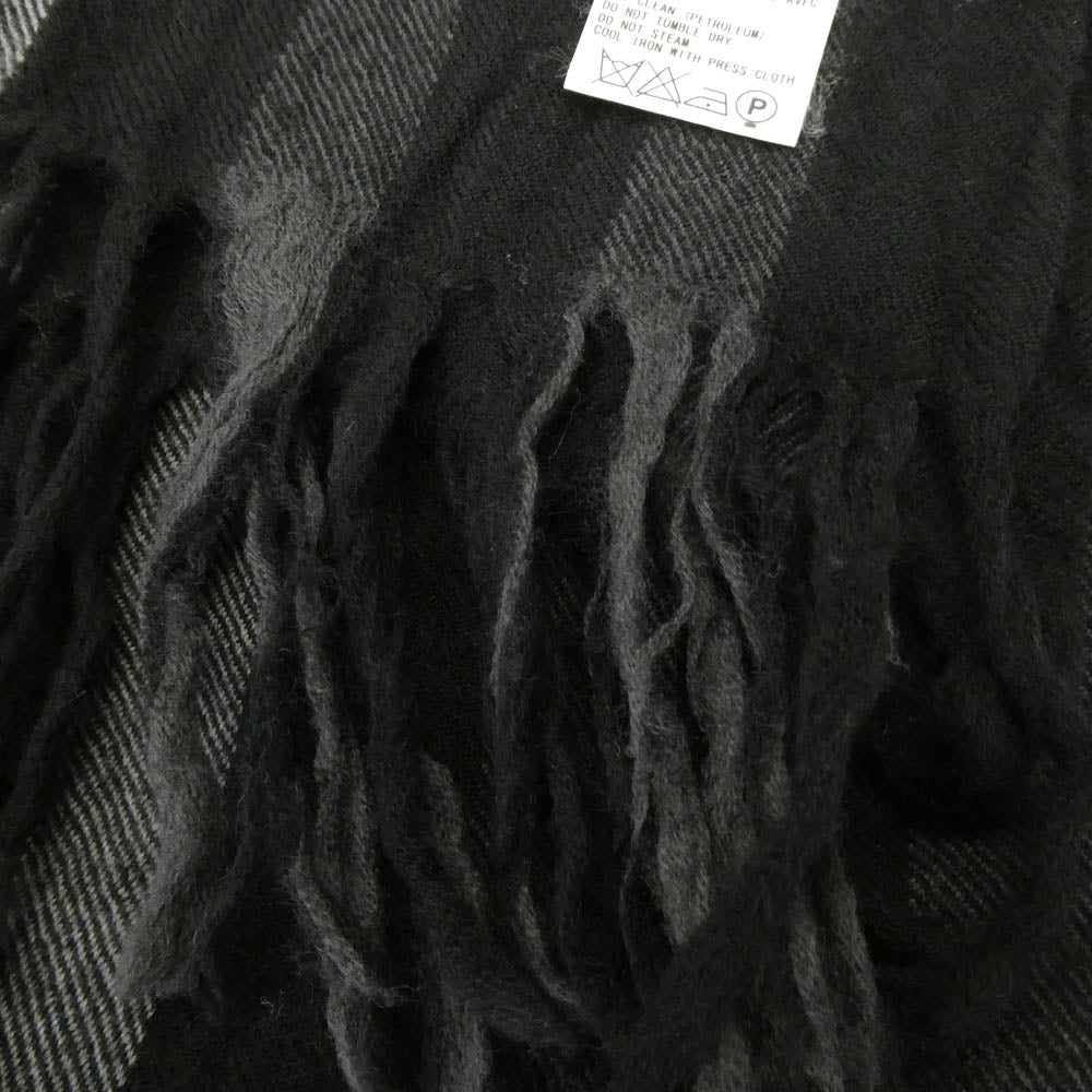 Y's Yohji Yamamoto ワイズ ヨウジヤマモト Y’s for men ME-L06-188 グラデーションストライプ ウール ストール マフラー ブラック系【中古】