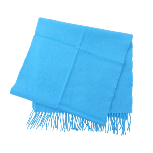 HERMES エルメス 英国製カシミヤ100% マフラー ブルー系【中古】