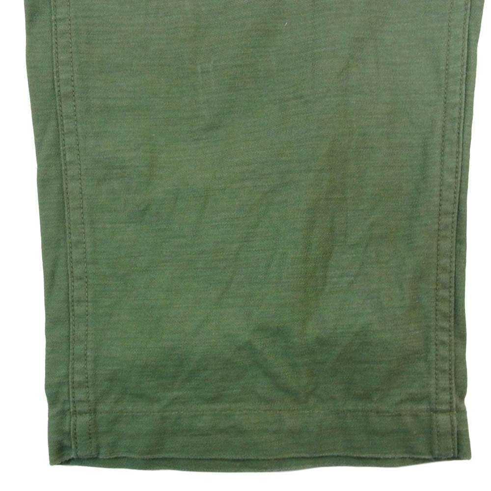 orSlow オアスロウ FATIGUE PANTS バックサテン ファティーグ ベイカー パンツ カーキ系 1【中古】