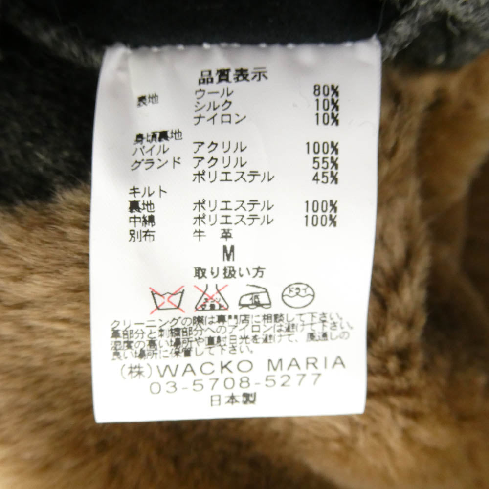 WACKO MARIA ワコマリア × WOLF'S HEAD ウルフズヘッド CAR CLUB JACKET カークラブ ジャケット バック刺繍 裏地ボア ジャケット グレー系 M【中古】