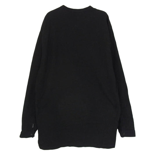 Yohji Yamamoto POUR HOMME ヨウジヤマモトプールオム 24AW HG-T63-985 ヘンリーネック 長袖 カットソー Tシャツ ブラック系 3【中古】