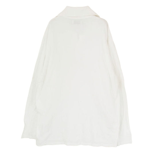 Yohji Yamamoto POUR HOMME ヨウジヤマモトプールオム 24SS HS-T65-096 コットン ロングスリーブ 長袖 ポロシャツ ホワイト系 3【中古】