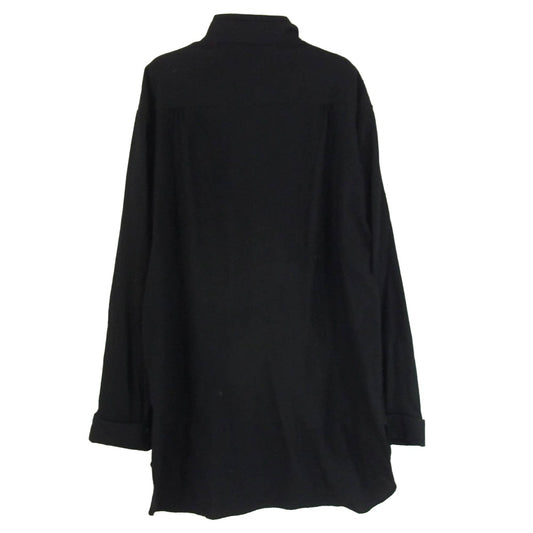 Yohji Yamamoto POUR HOMME ヨウジヤマモトプールオム 22AW HE-B15-507 ウール100% 二重襟 ブラウス 長袖 シャツ ブラック系 4【中古】
