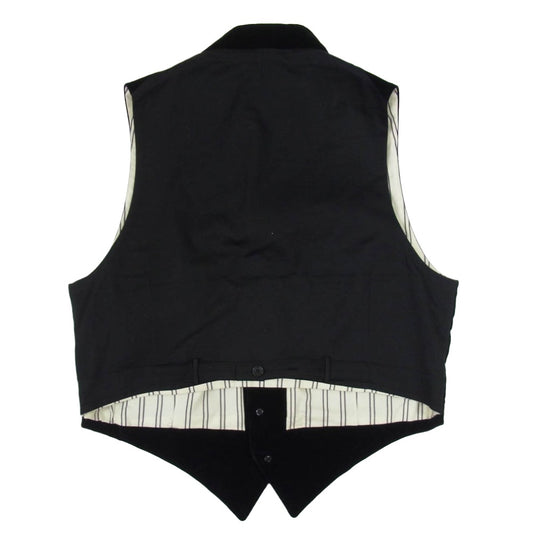 Yohji Yamamoto ヨウジヤマモト 22AW HE-V14-019 Velvet Vest ベルベット スタンドカラー ベスト ブラック系 4【中古】