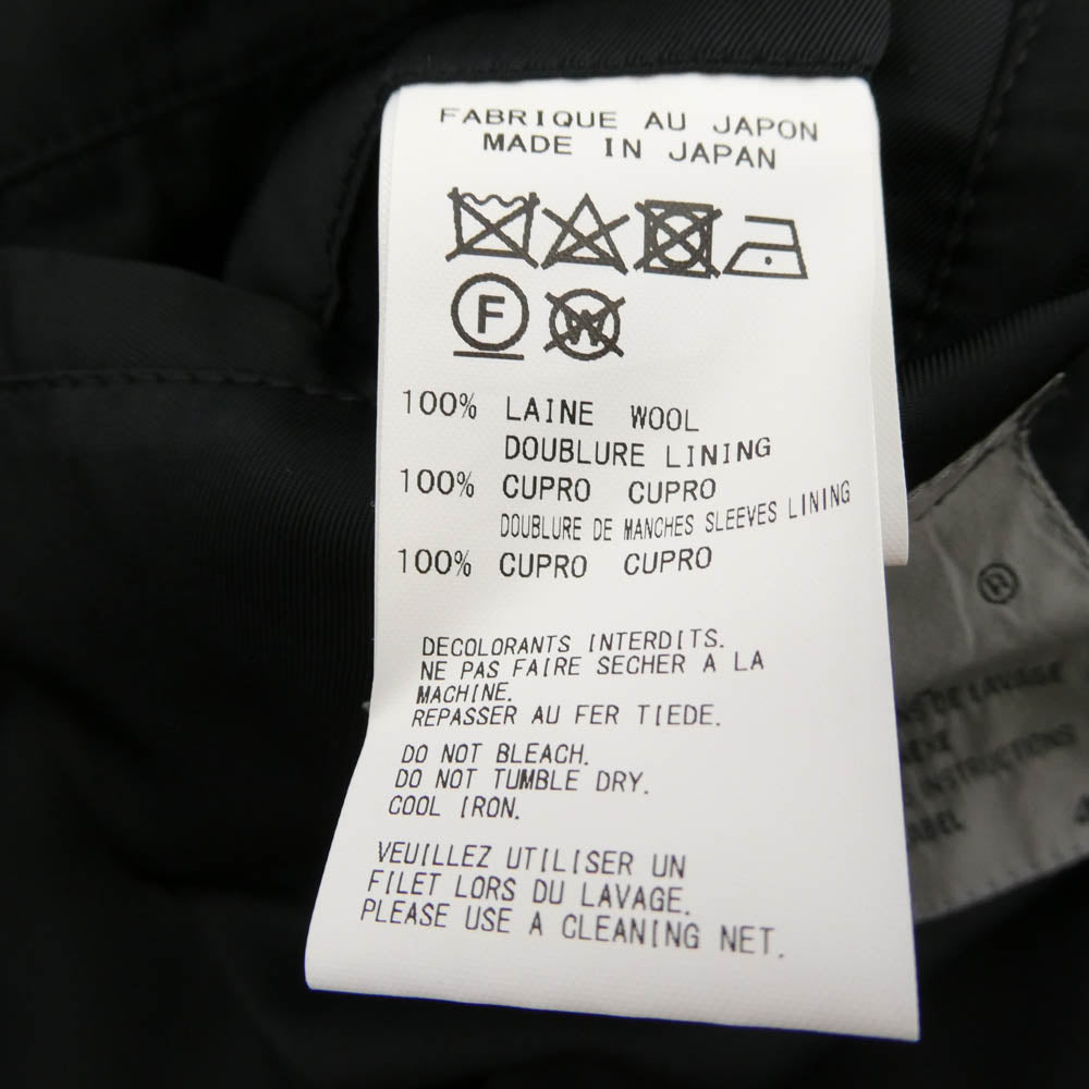 Yohji Yamamoto POUR HOMME ヨウジヤマモトプールオム 20AW HR-J55-119 SMOKING NO? バックロゴ ドクタージャケット ドクターコート ブラック系 4【中古】