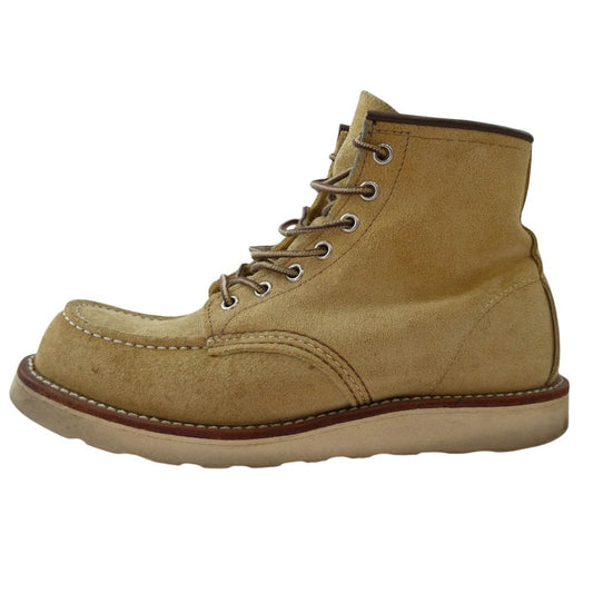 RED WING レッドウィング 8833 6-inch Classic Moc 6インチ クラシックモック スエード 刺繍タグ ワークブーツ ベージュ系 25.5cm【中古】