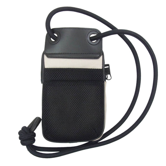 MONCLER モンクレール レザー メッシュ スマホショルダー バッグ グレー系【中古】