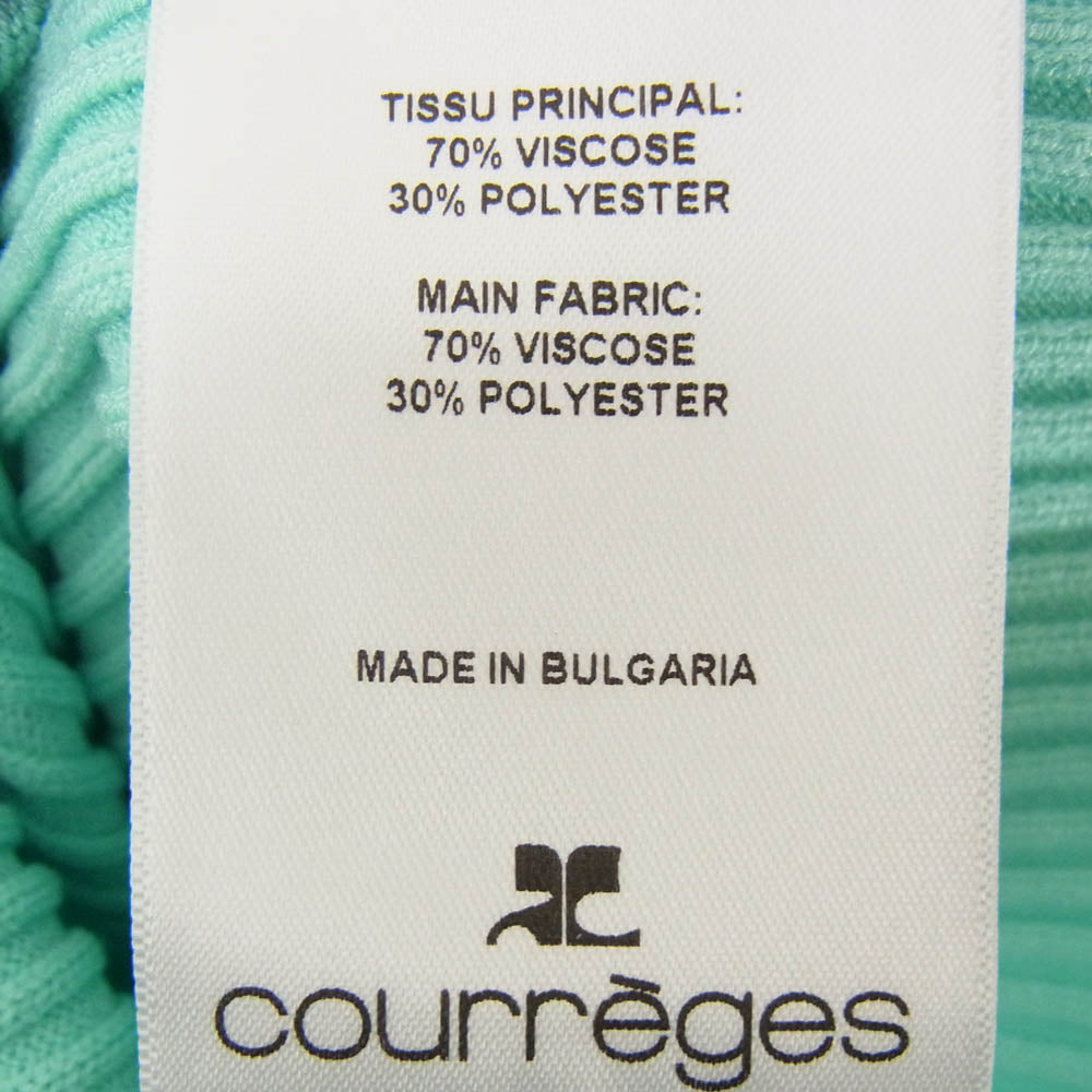 courreges クレージュ 23SS 123MGI007FI00017017 Ribbed-knit Zip-up Cardigan ジップアップ カーディガン ライトブルー系 S【中古】