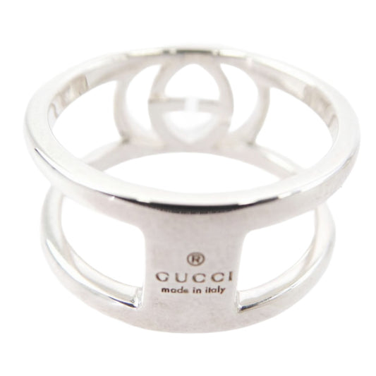 GUCCI グッチ 295716 インターロッキング ワイド オープン バンド リング シルバー系 11.5号【新古品】【未使用】【中古】