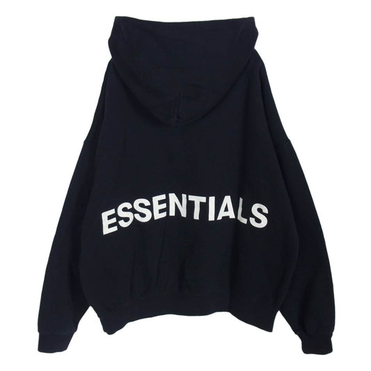 FEAR OF GOD フィアオブゴッド ESSENTIALS エッセンシャルズ バックロゴプリント プルオーバー パーカー ブラック系 S【中古】