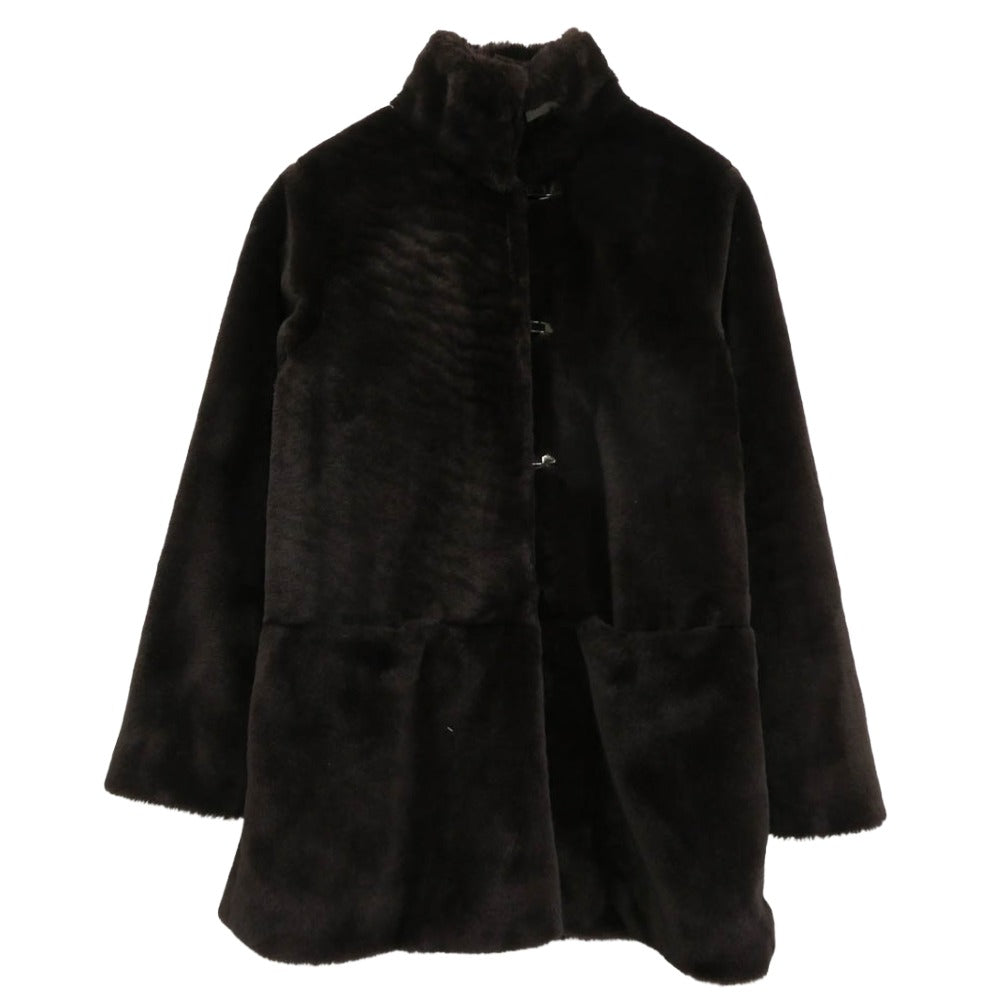 agnes b. アニエスベー ファーコート agnes b. アニエスベー フェイクファー コート ジャケット ダーク