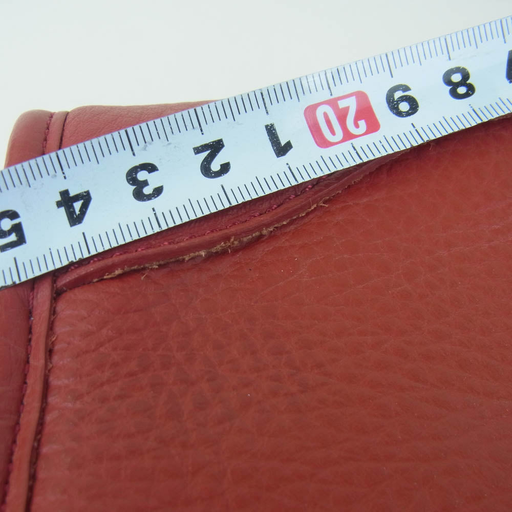 PELLE MORBIDA ペッレモルビダ レザー クラッチバッグ 牛革 日本製 レッド系【中古】