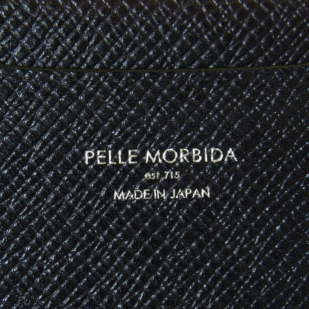 PELLE MORBIDA ペッレモルビダ Barca バルカ レザー 名刺入れ ケース ブラック系【中古】