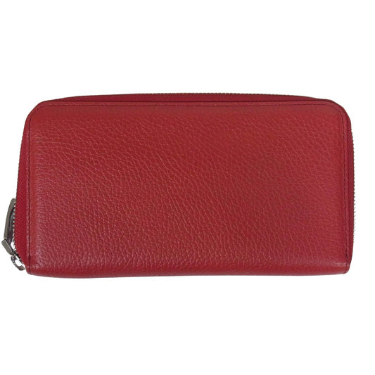 PELLE MORBIDA ペッレモルビダ PMO-CSBA311 ラウンドジップ レザー ウォレット 長財布 ミディアム レッド系【中古】