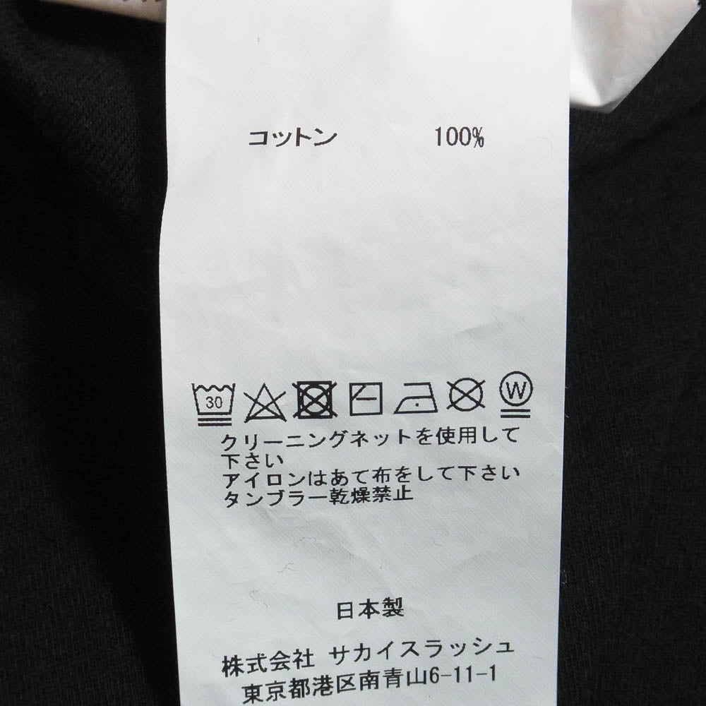 Sacai サカイ 19-0107S The Big Lebowski LETS GO BOWLING ザ ビッグ リボウスキ レッツ ゴー ボウリング バックプリント 半袖 Tシャツ ブラック系 2【中古】