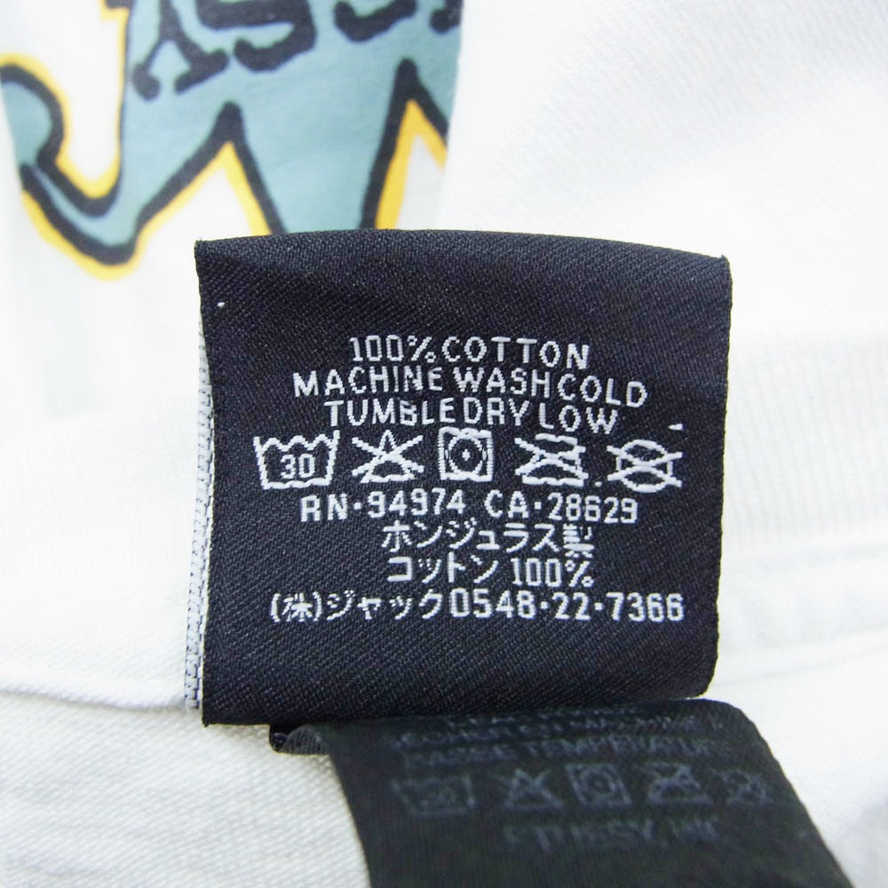 STUSSY ステューシー KINGPIN GEAR ボーリングピン キングピン プリント 復刻 半袖 Tシャツ ホワイト系 L【中古】