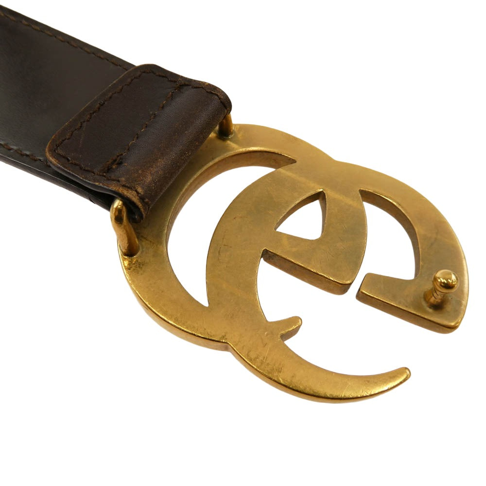 GUCCI グッチ 75-30-037-1450-1654 GG マーモント レザー ベルト ブラウン系【中古】
