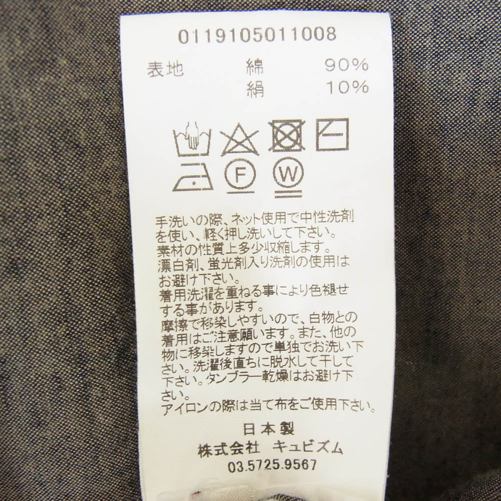 VISVIM ビズビム 19SS 0119105011008 HEMI SHIRT L/S C/SI CHAMBRAY ヘミ 長袖 シャン シャンブレー シャツ ヴィンテージ生地 天然加工 ブラック系 2【中古】