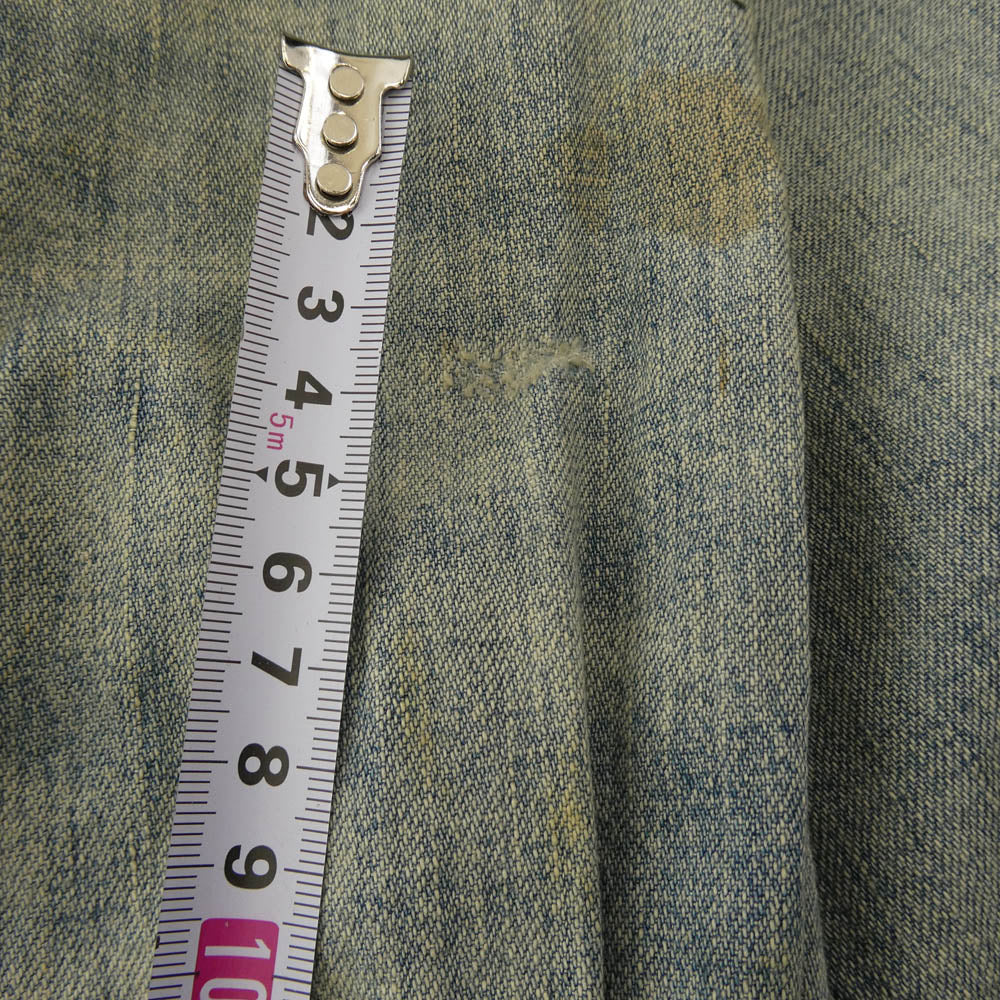 RRL ダブルアールエル Denim Western Shirt リペア ダメージ 加工 コンチョボタン 長袖 ウエスタン デニム シャツ バッファロータグ M インディゴブルー系 M【中古】