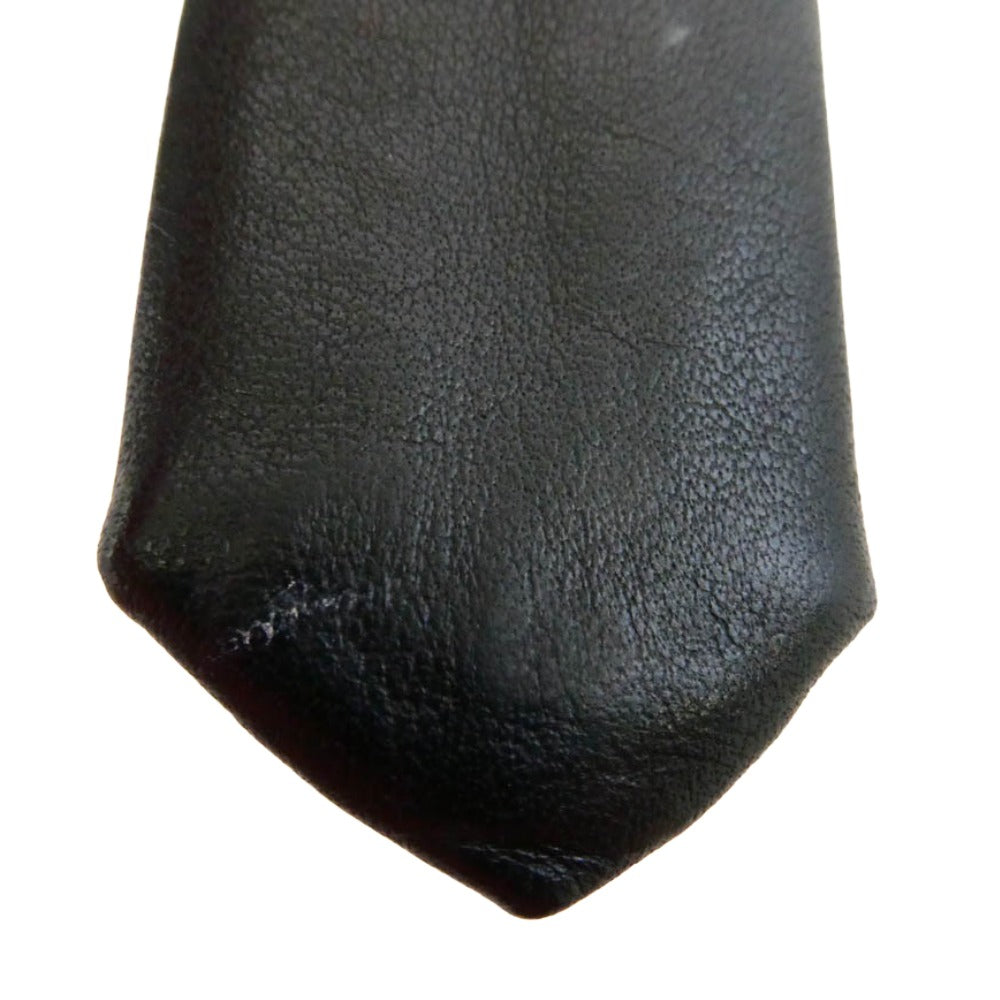 DIOR HOMME ディオールオム 06SS エディ期 レザー ナロー ネクタイ ブラック系【中古】