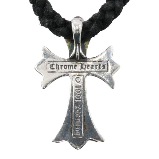 CHROME HEARTS クロムハーツ(原本無) CH CROSS SML BC スモール CHクロス レザーブレード ボロチップ ネックレス シルバー系 ブラック系【中古】