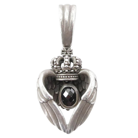 Justin Davis ジャスティンデイビス SPJ582 × 内山英雄 ヴィーナスフェザー ペンダントトップ クリアストーン シルバー系 ブラック系【中古】