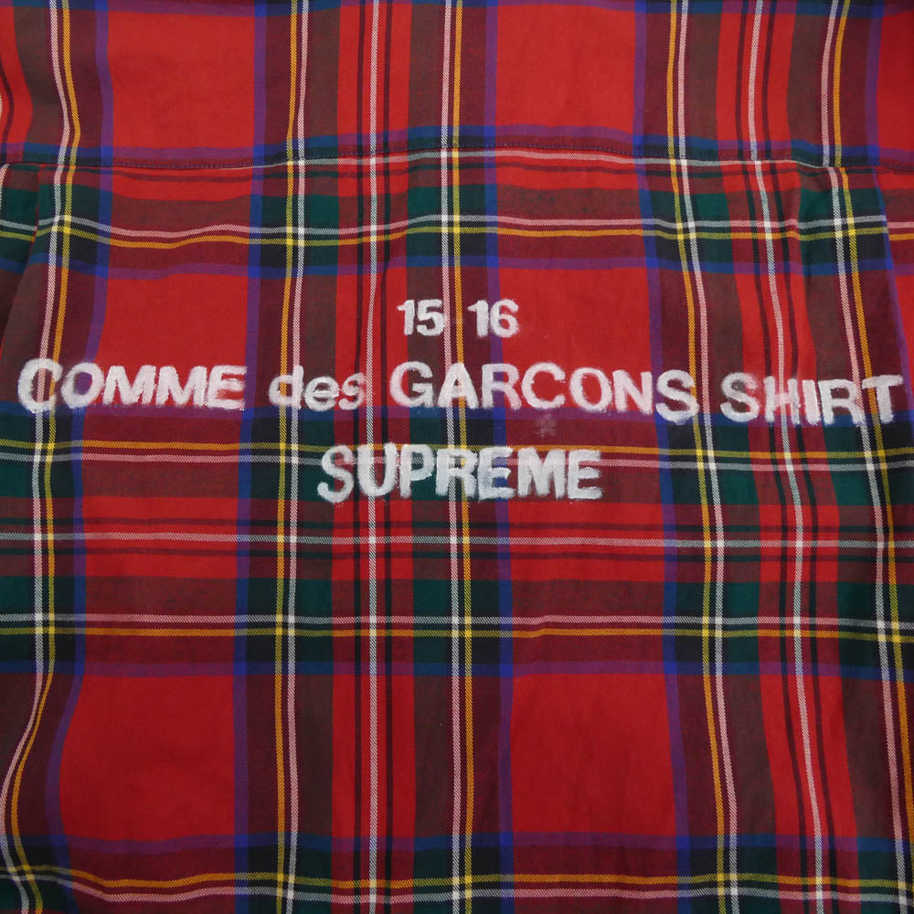 Supreme シュプリーム 15AW S1FW15 ×COMME des GARCONS SHIRT コムデギャルソン チェック 長袖 シャツ マルチカラー系 M【中古】