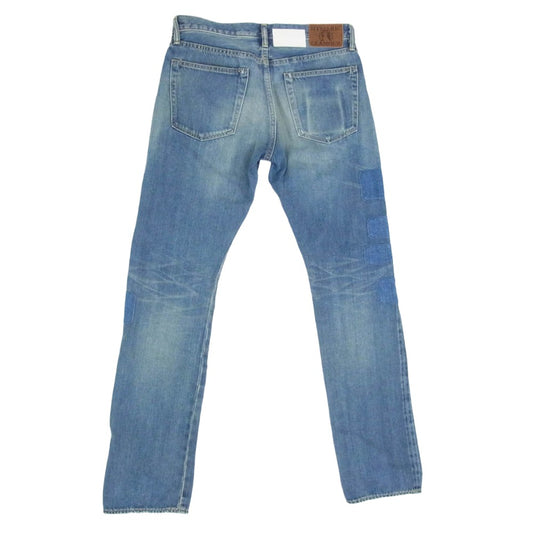 HYSTERIC GLAMOUR ヒステリックグラマー 0243AP14 × MIHARA YASUHIRO ミハラヤスヒロ リペア加工 スタッズ デニム パンツ インディゴブルー系 32【中古】