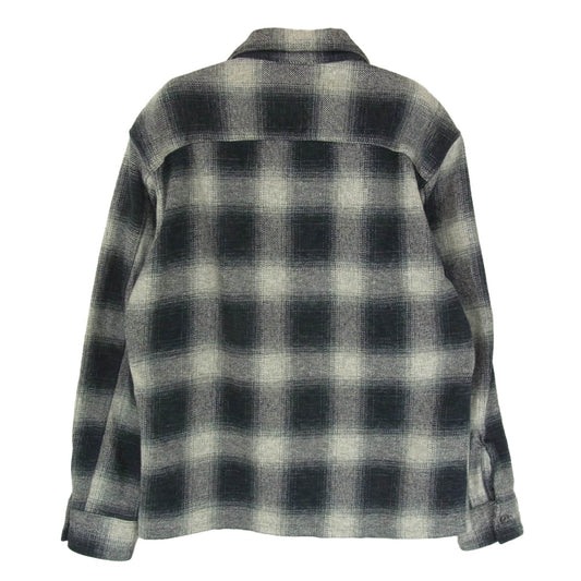 ADDICT CLOTHES アディクトクローズ ACV-SH02COM ACVM エーシーブイエム COTTON OMBRE OPEN COLLAR SHIRT オンブレ チェック オープン カラー シャツ ブラック系 38【中古】