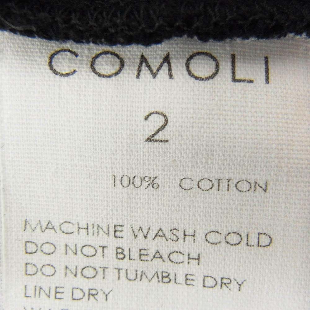 COMOLI コモリ 25AW C03-05016 コットン ボートネック 長袖 Tシャツ カットソー ブラック系 2【中古】