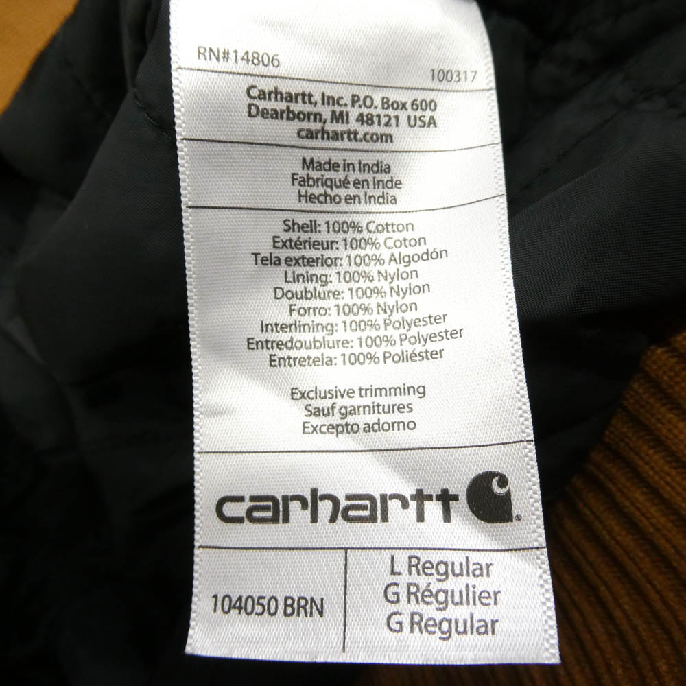 Carhartt カーハート Carhartt Washed Duck Insulated Active Jacket アクティブ ジャケット ブラウン系 L【中古】