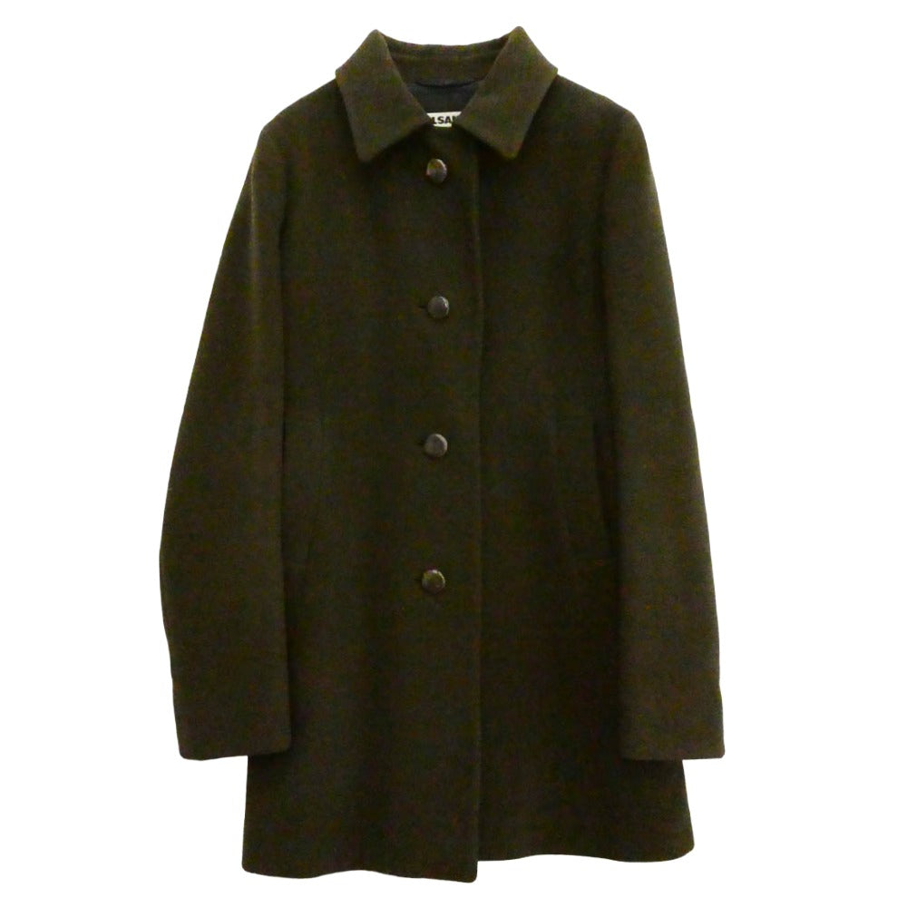 JIL SANDER ジルサンダー ウール チェスター コート カーキ系 34【中古