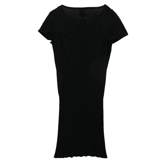 CHANEL シャネル P40797K02966 シルク混 コットン ニット ココマーク ワンピース ドレス ブラック系 46【中古】