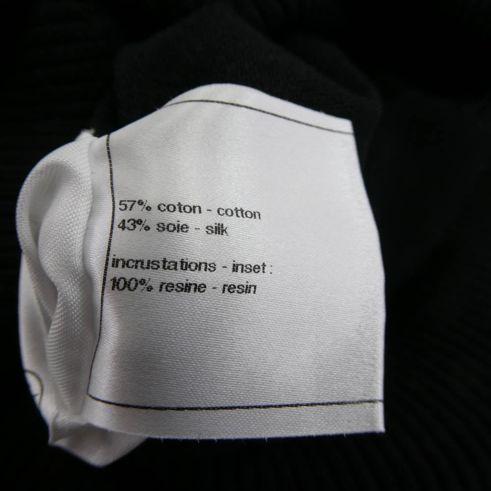 CHANEL シャネル P40797K02966 シルク混 コットン ニット ココマーク ワンピース ドレス ブラック系 46【中古】