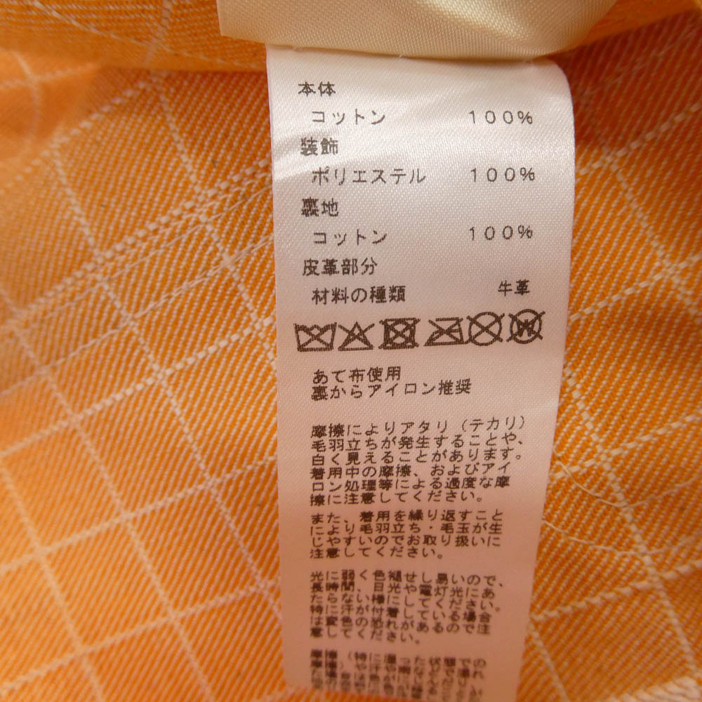 HERMES エルメス 25AW H5H0251DGA336 ロゴレザーパッチ タッタソール デニム ジャケット オレンジ系 34【極上美品】【中古】