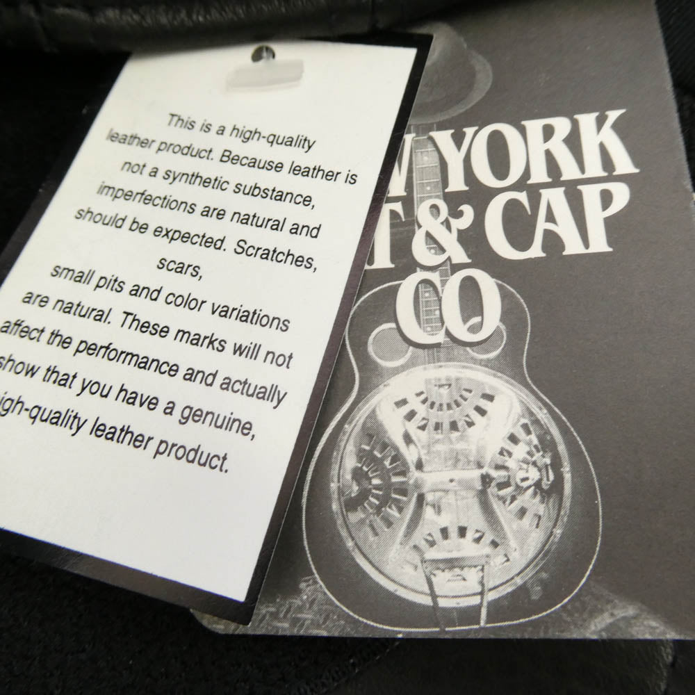 NEW YORK HAT ニューヨークハット USA製 レザー ハンチング 帽子 ブラック系 L【極上美品】【中古】