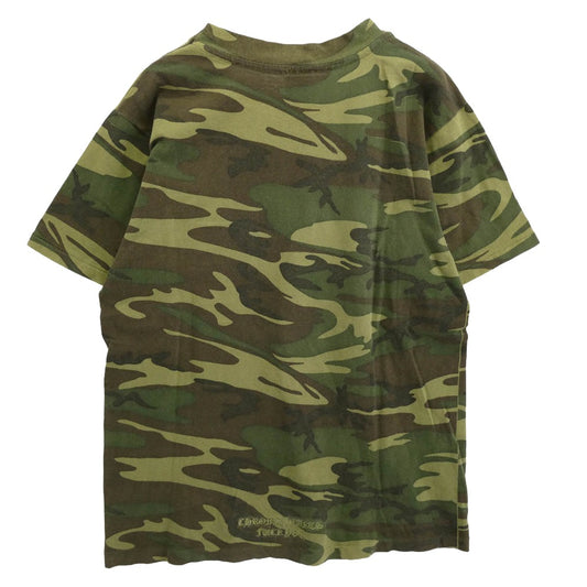 CHROME HEARTS クロムハーツ(原本無) OLD オールド CHクロス バックロゴ刺繍 FUCK YOU カモフラ ポケット付き 半袖 Tシャツ カモフラージュ系 M【中古】