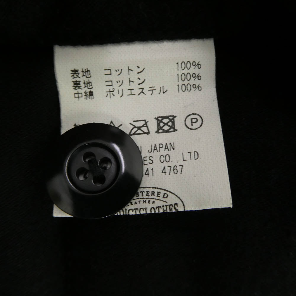 ADDICT CLOTHES アディクトクローズ ACV-QLT02LM ACVM MOLESKIN ARMY QUILTED JACKET シンサレート ノーカラージャケット ブラック系 44【中古】