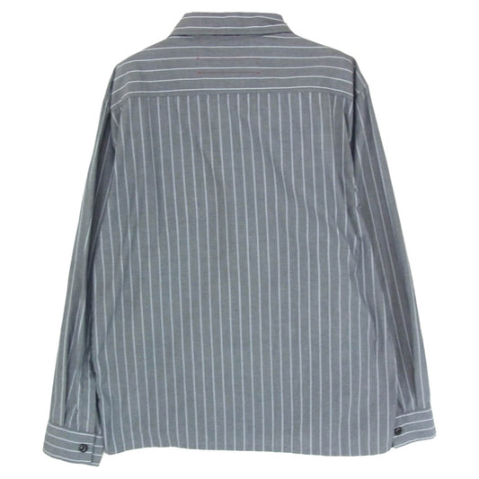 TENDERLOIN テンダーロイン 06SS T-STRIPE WORK SHT オーバルロゴ ワッペン ストライプ ワークシャツ 長袖シャツ グレー系 S【中古】