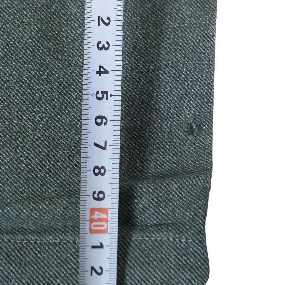 ヴィンテージ ミリタリー 50s Vintage Denim Work Pants 前期型 メタルボタン アルミボタン スイス軍 ヴィンテージ デニム パンツ 緑青系 表記無し【中古】