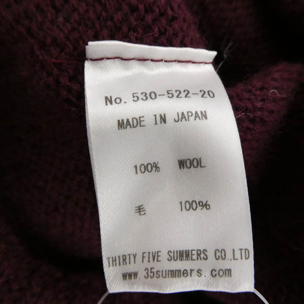 ANATOMICA アナトミカ 2PLY SHETLAND REAL SHETLAND WOOL リアル シェットランド ウール ワインレッド クルーネック ニット ワインレッド系 38【中古】