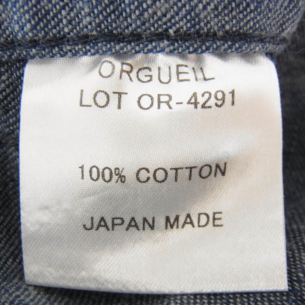 ORGUEIL オルゲイユ OR-4291 Denim blouse jacket デニム ブラウス ジャケット インディゴブルー系 38【中古】