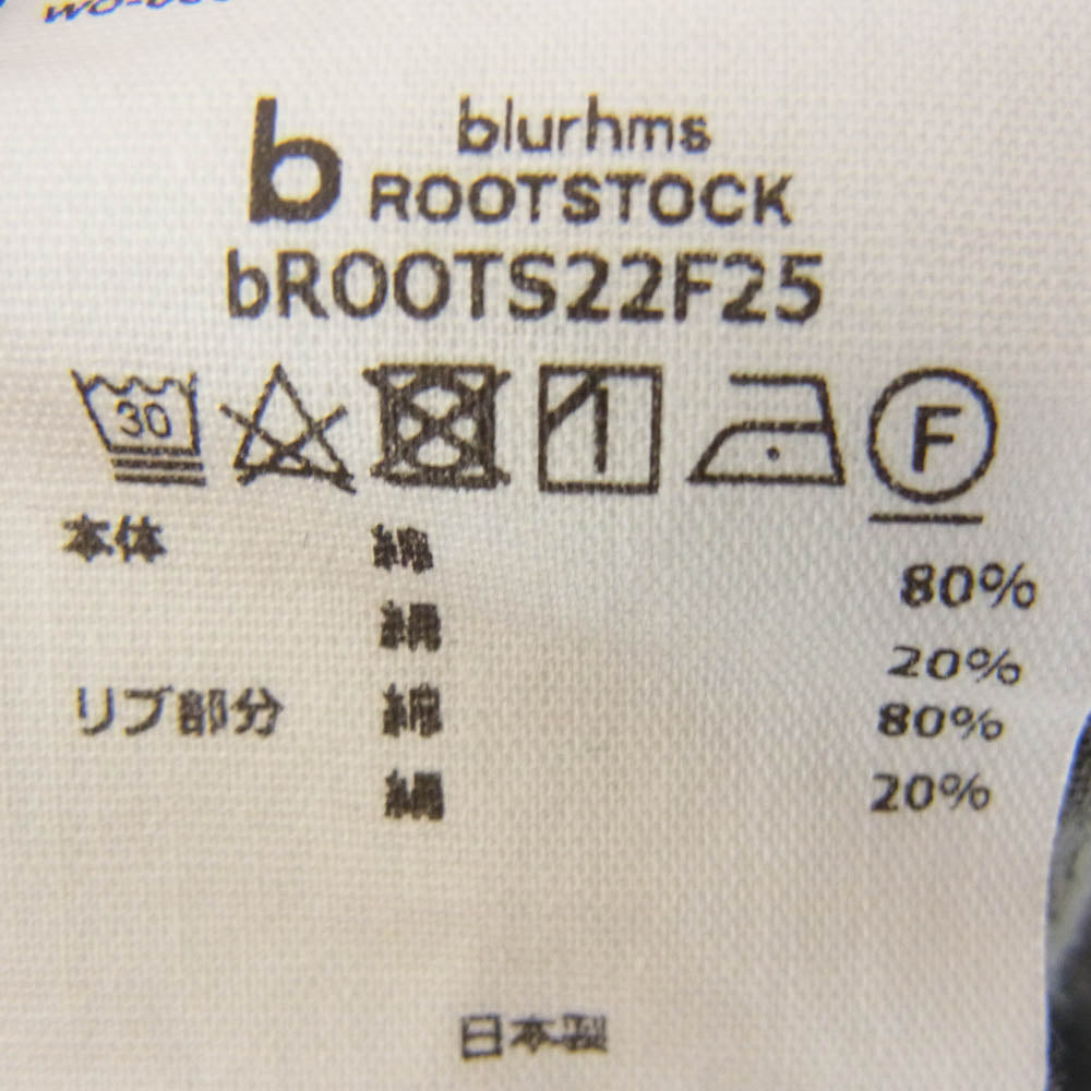 blurhms ROOTSTOCK ブラームスルーツストック bROOTS22F25 Silk Cotton 20/80 High-neck Hem Rib L/S シルク ハイネック カットソー ロンT 長袖Tシャツ グリーン系 3【中古】