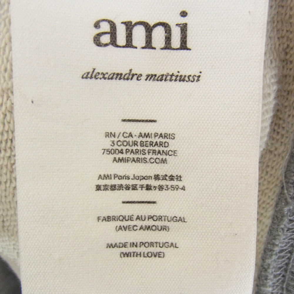 AMI PARIS アミパリス E22USW003.731 ロゴ刺繍 クルーネック スウェット トレーナー グレー系 S【中古】